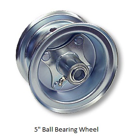 5" steel split rim ball bearing wheel