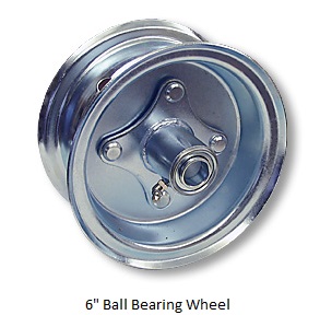 6" steel split rim ball bearing go kart wheel