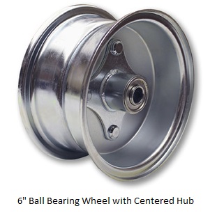 6" split rim steel ball bearing go kart wheel with centered hub